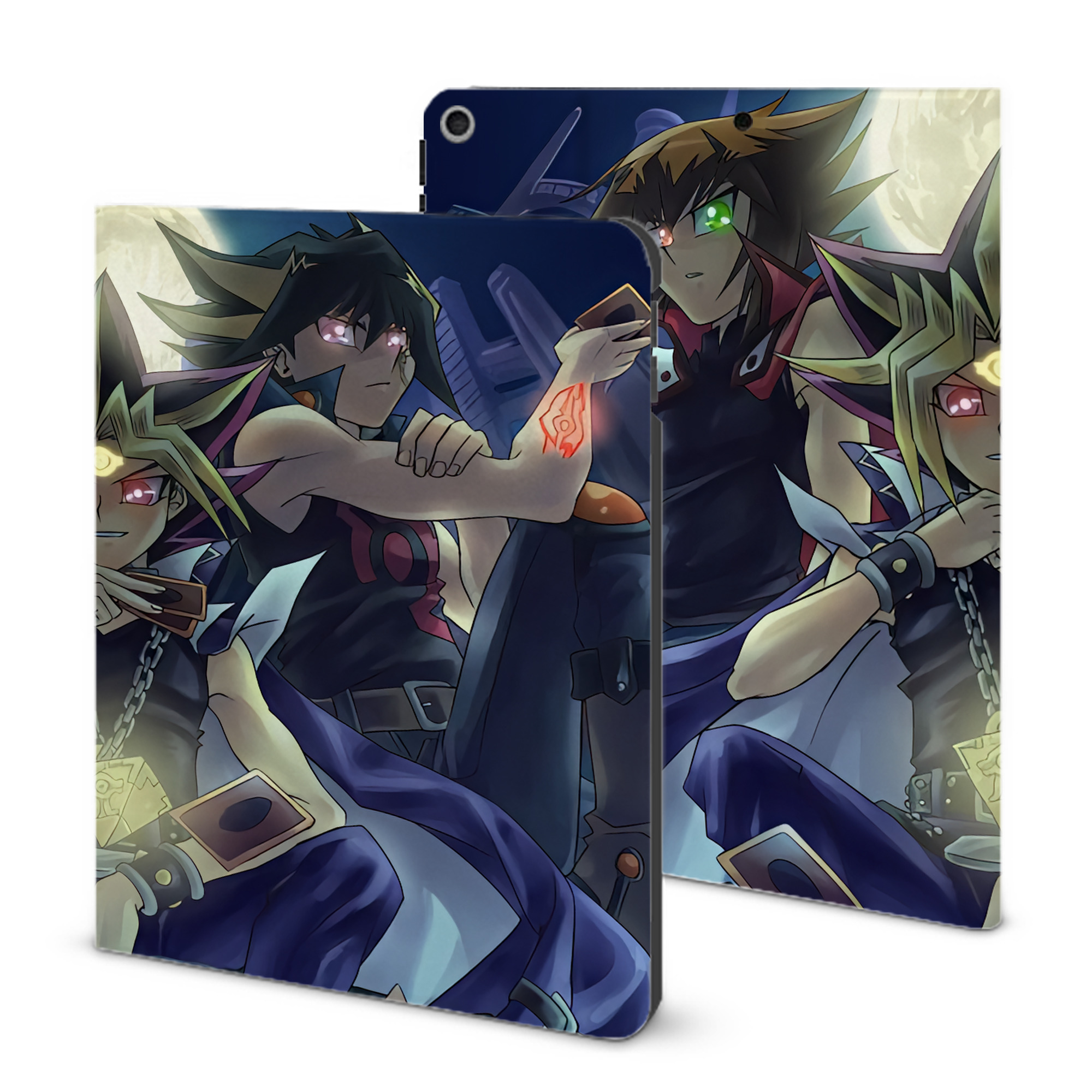 （画像用） 遊☆戯☆王 Yu-Gi-Oh! IPad ケース ブック型 PUレザー TPU 耐衝撃 軽量 薄型 ペン収納なし 全面保護 IPad 各モデル対応